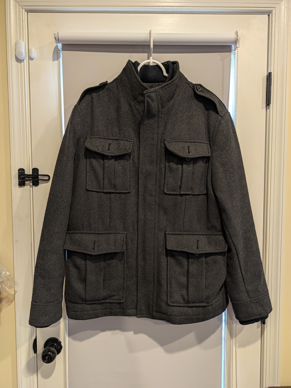 Merona Men's Gray Wool Military Field Jacket